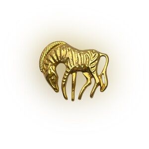 5 for $20!! Vintage Brooch Pin Zebra Safari Animal Gold Tone Figural